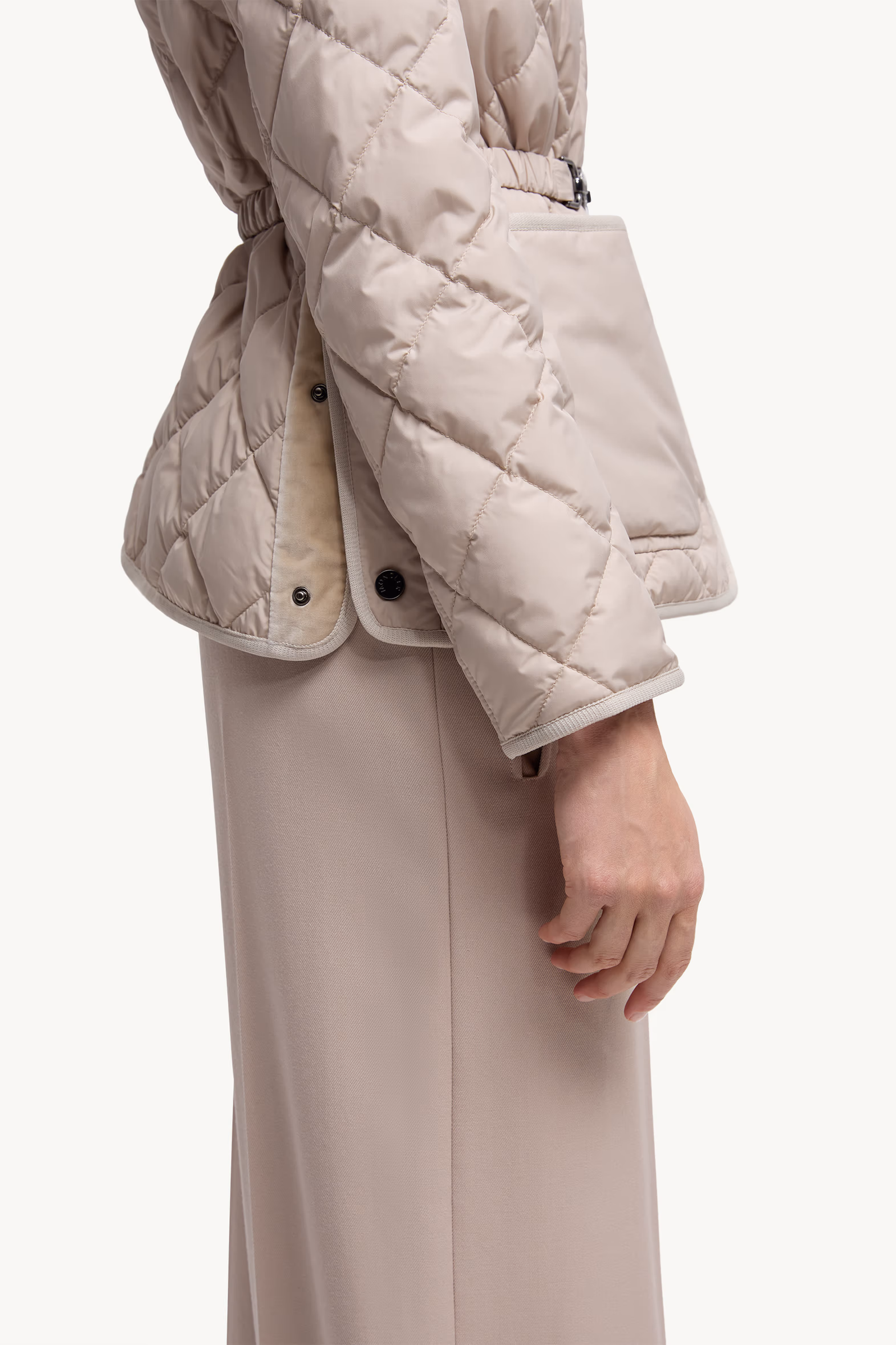 Cygne Faux Fur-Trimmed Short Down Jacket Women Beige Moncler 6